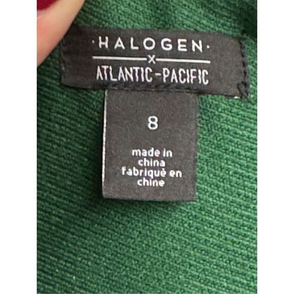 Halogen x Atlantic Pacific green high waisted trousers workwear office sz 8 - Picture 8 of 10